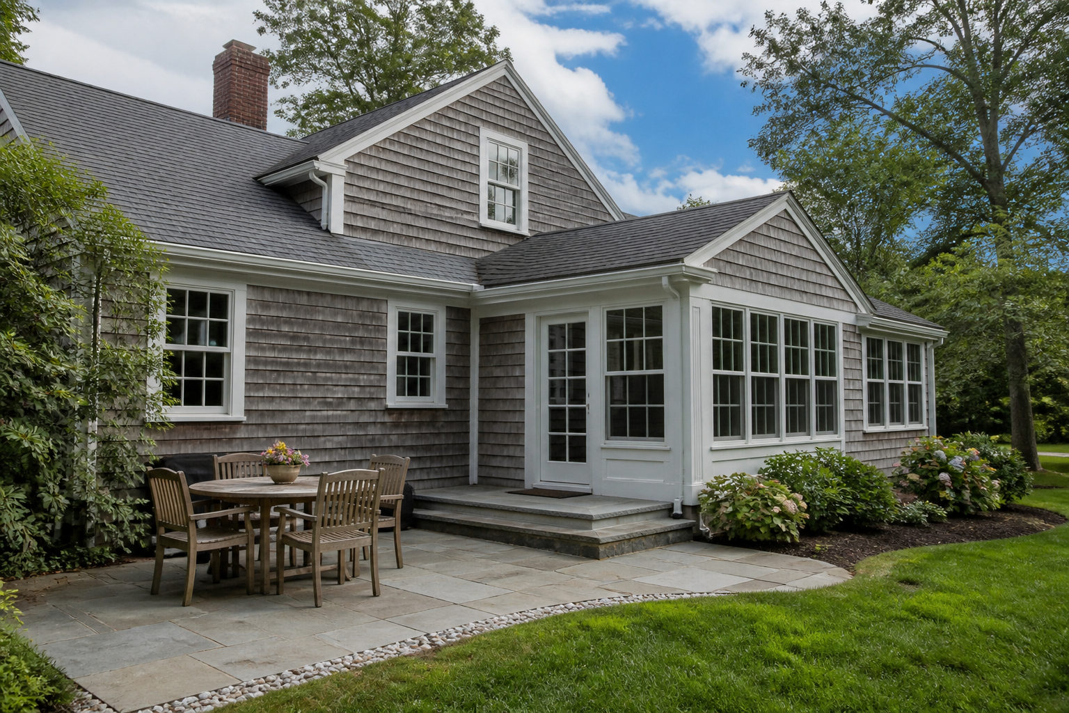Home addition exterior tied into existing structure